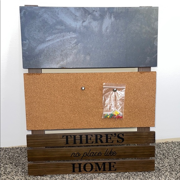 Wall organizer “Theres No Place Like Home” hanging organizer Cork Chalk Board - Picture 3 of 12